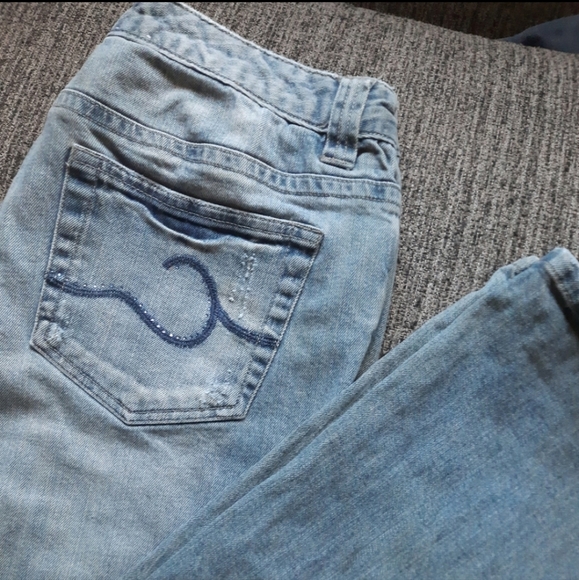 ~{Calvin Klein}~ Vintage patchwork flare jeans. - Picture 4 of 8
